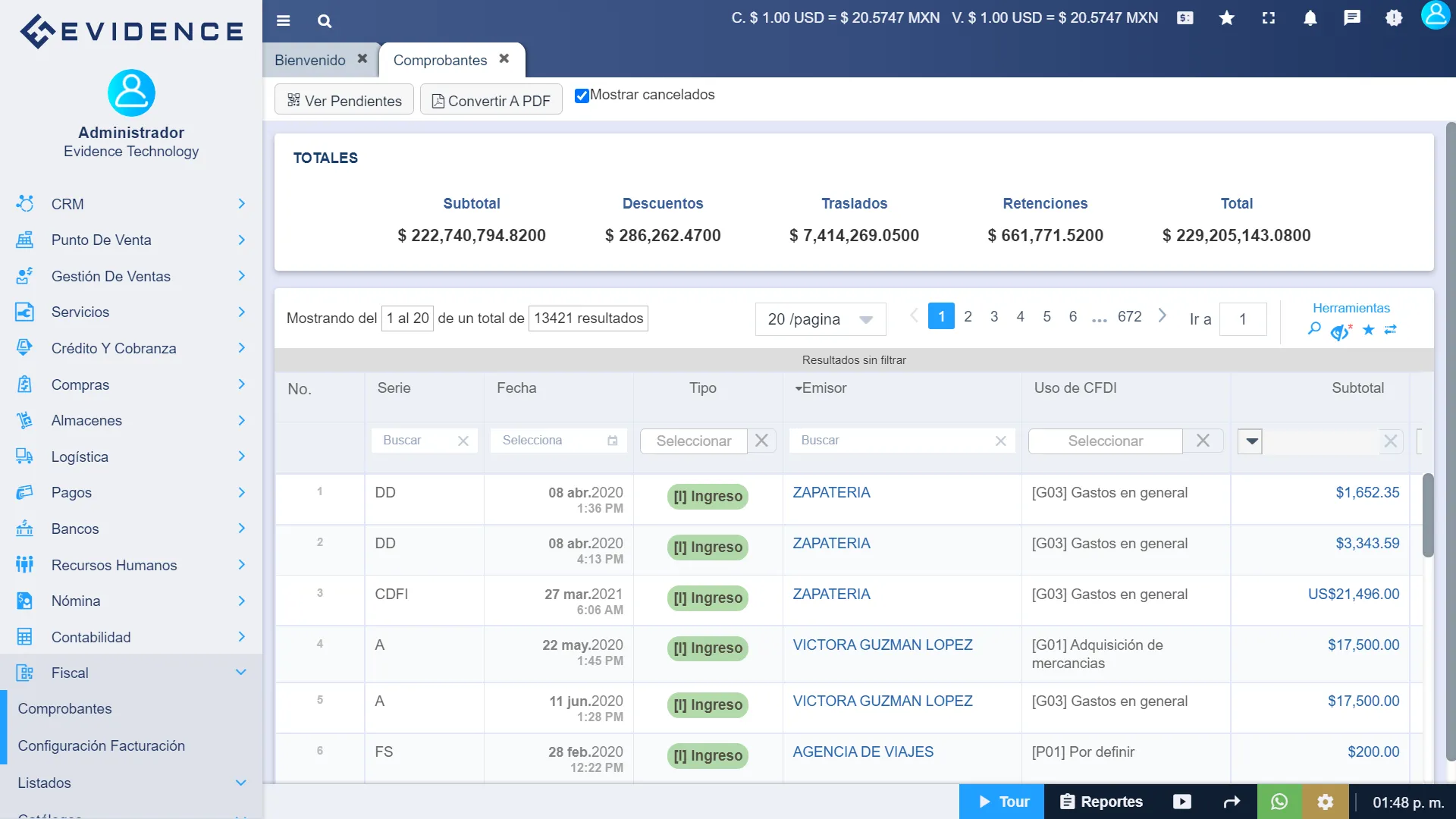 Comprobante de facturación, Evidence Technology