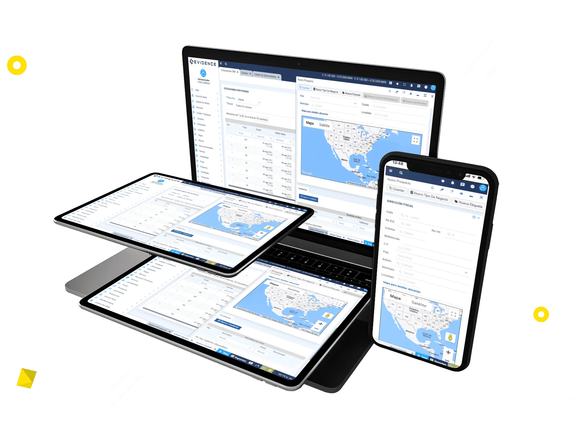 Mockup de CRM, Evidence Technology