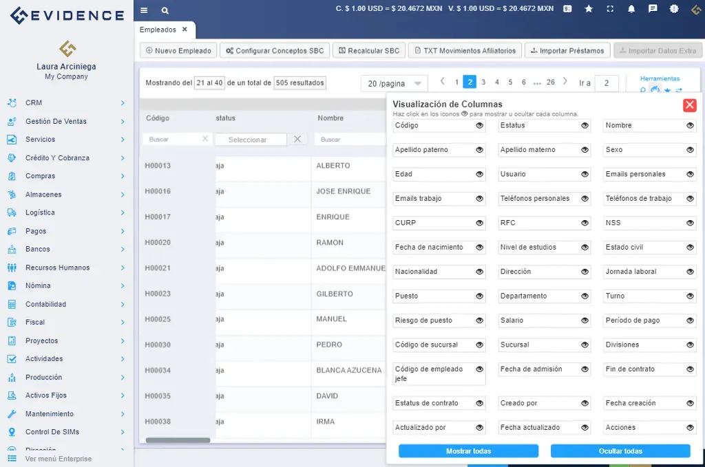 Gestión de empleados y recursos humanos, Evidence Technology